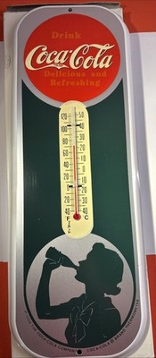 1984 Vintage Coca-Cola Silhouette Girl Thermometer