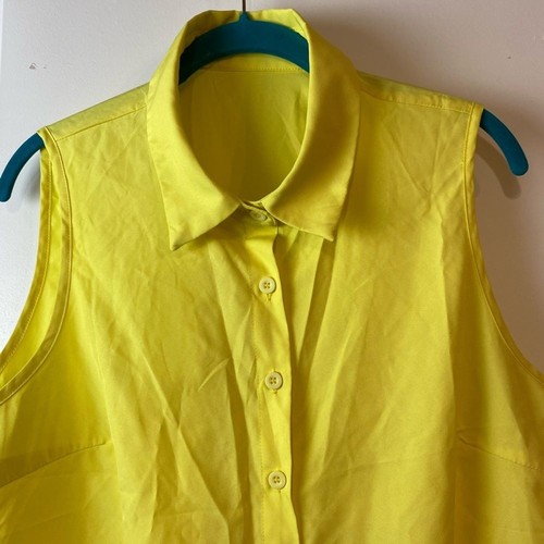 NUEVO SIN ETIQUETAS: Camisas de trabajo Nova de moda con cuello de popelina sin mangas con botones para mujer XL - Imagen 5 de 9