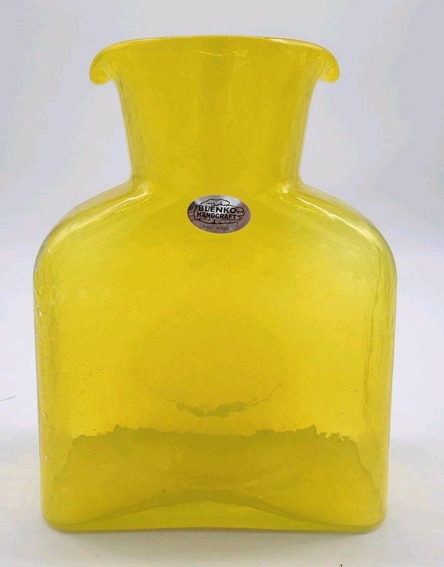 Blenko Crystal Cased Citrine Star Seed 384 Water Bottle, Ret