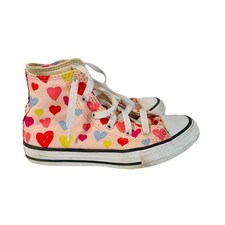Converse Chuck Taylor All Star Girls  Size 1 Colorful Hearts Hi Tops