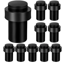 Chumia 10 Pcs Black Modern Door Stops Stainless Steel Cylindrical