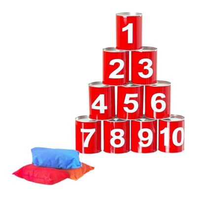 Knockdown Can Game Set Outdoor -Aktivitäten Geburtstag Teen Bean Bag Toss