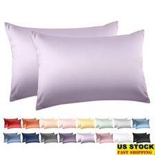 Cotton Pillowcase Set 600 Thread Count Soft Breathable Hypoallergenic Easy Care