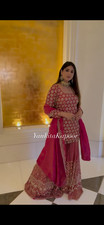 Designer Red Sharara Suit Wedding Party Wear Salwar kameez Ethnic Wear 3 Pcs Set