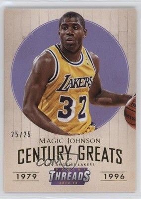 2014 Panini Threads Greats Century Collection Gold 25/25 Magic Johnson HOF 10k8
