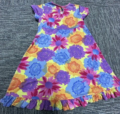 HANNA ANDERSSON 120 Girls 6X 7 Colorful Summer Dress Cotton Short Sleeved - Picture 4 of 6