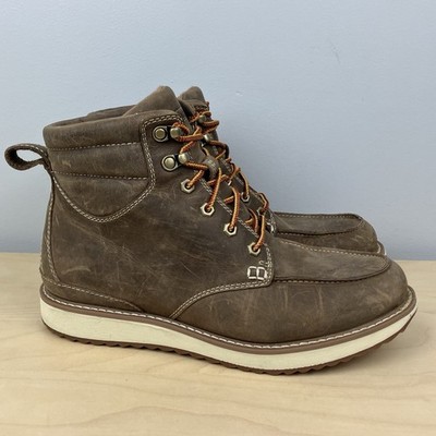 L.L. Bean Women s Size 10.0 M Stonington Moc Toe Brown Leather Boots Lace Up