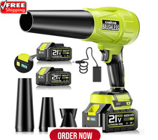 Seese Cordless Handheld Violent Fan/Leaf Blower  2 Batteries/Charger/Case
