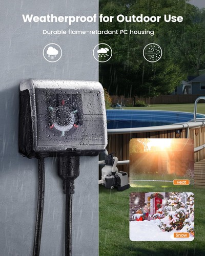 SURAIELEC Timer meccanico per piscine fuori terra, NEMA L5-20R Twist-Loc... - Foto 7 di 8
