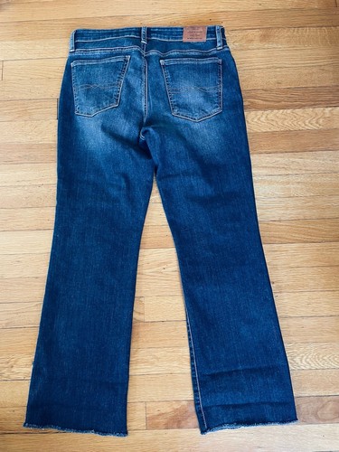 Lucky Brand Jeans Women's 10 Sweat Boot Cut Mid Rise Raw Hem 32”x29” Stretch - Picture 2 of 13