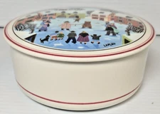 Villeroy & Boch  Naif Christmas Large Candy Box w/Lid  5" x 2" , Trinket Dish
