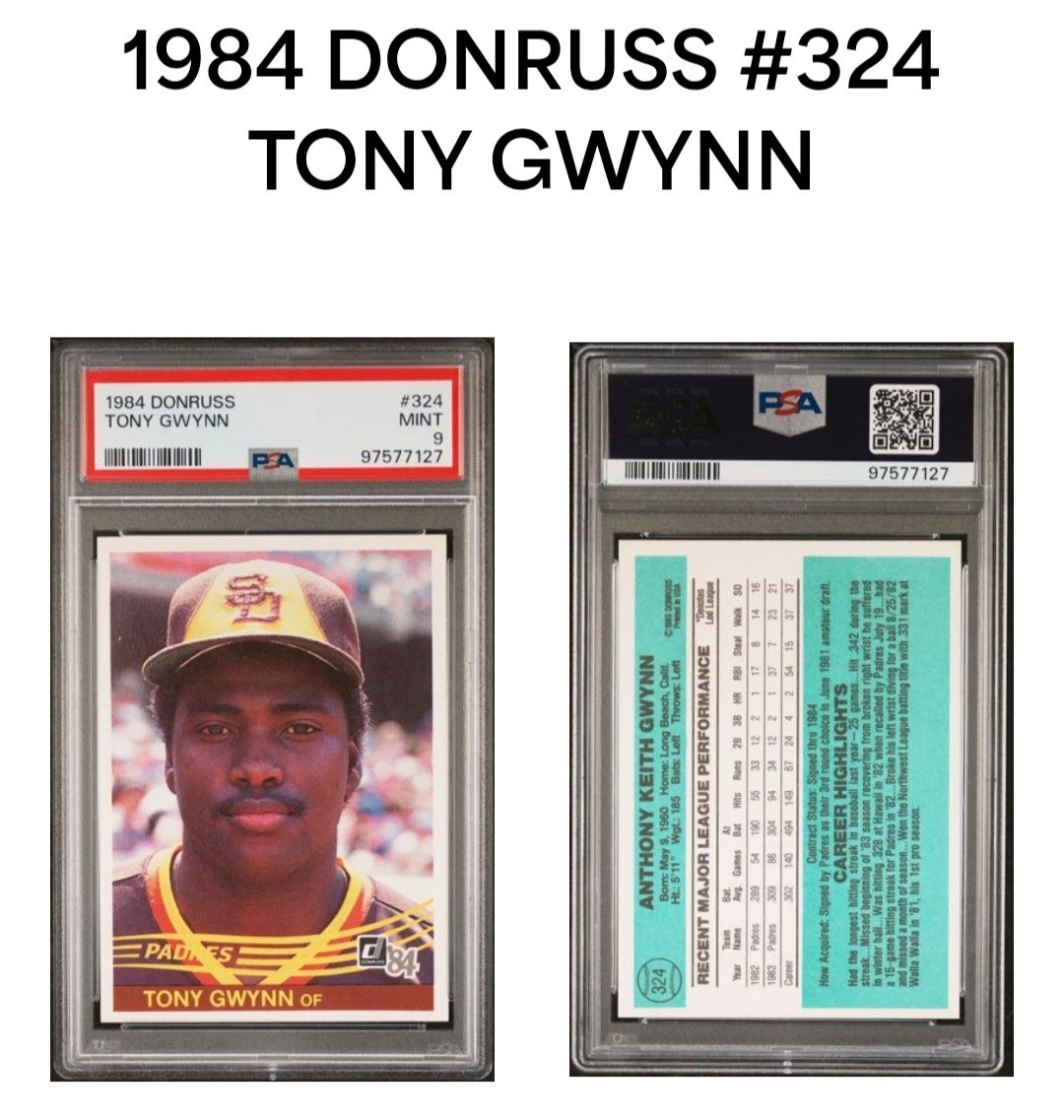 Deal for 1984 Donruss #324 Tony Gwynn San Diego Padres HOF PSA 9 MINT