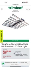 ThinkGrow Model-H Full Spectrum LED For Veg and Bloom
