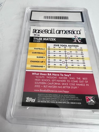 Tyler Matzek 2010 Topps Pro debut herramientas del comercio # TT14 RC grado 10 L@@K - Imagen 2 de 2