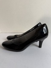Lifestride black patent leather comfort heels ladies 9