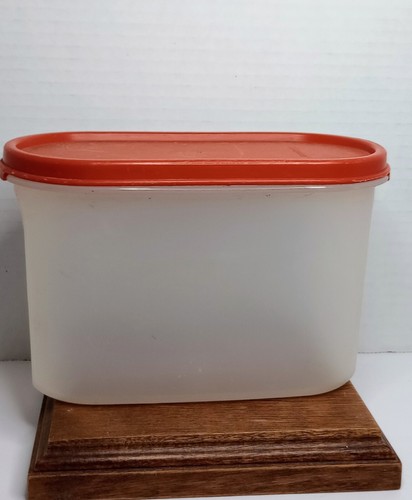 Vintage Tupperware #1612-15 Modular Mate 4 3/4 tazas con tapa de sellado roja #1616-7 - Imagen 4 de 6