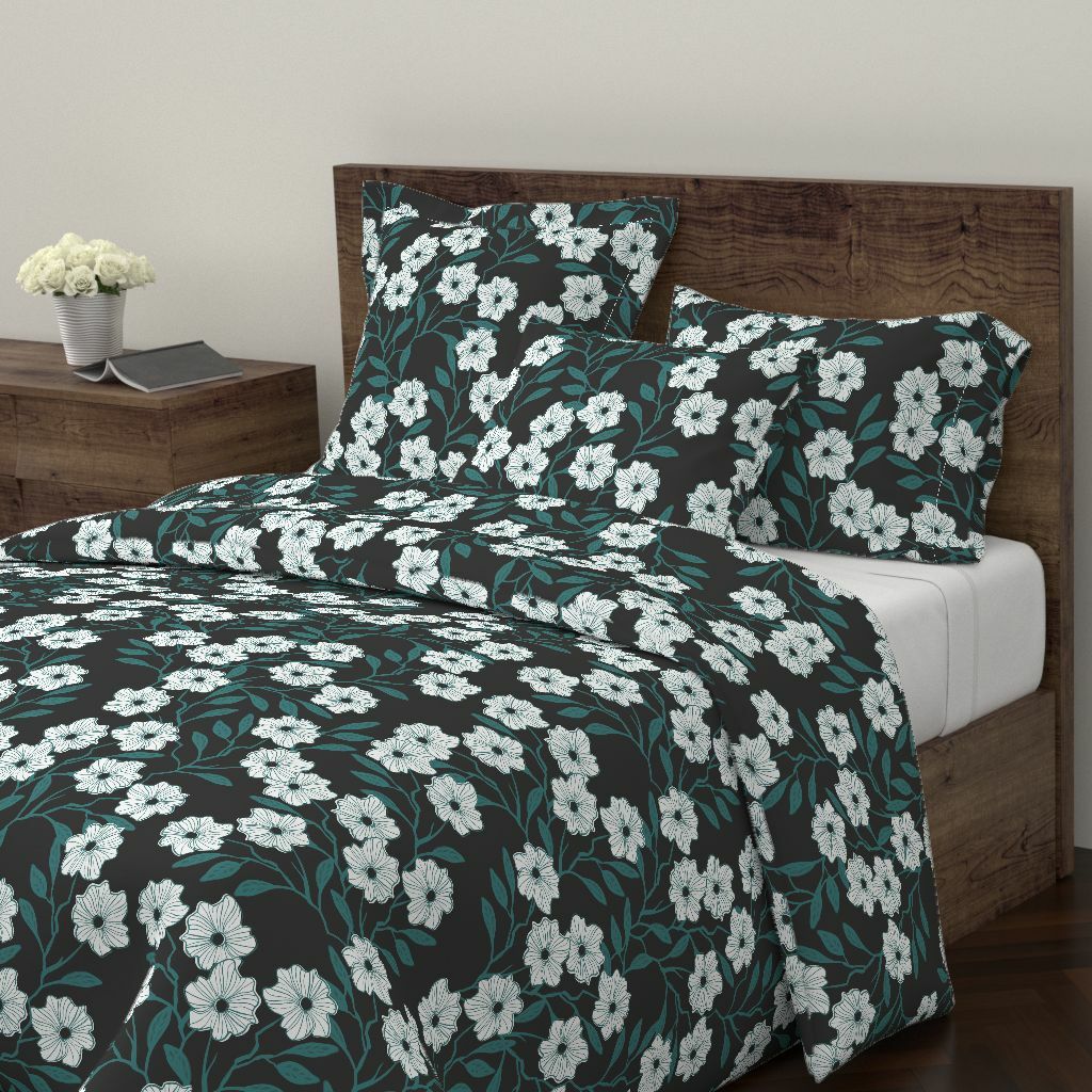 Wildflowers Floral Nature Spring Modern Home Sateen Duvet Cover by Roostery Wildflowers Floral Nature Spring Modern Home Sateen Duvet Cover by Roostery