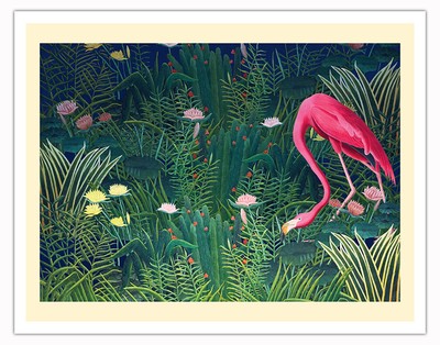 Flamingo and Flowers by Henri Rousseau 1907