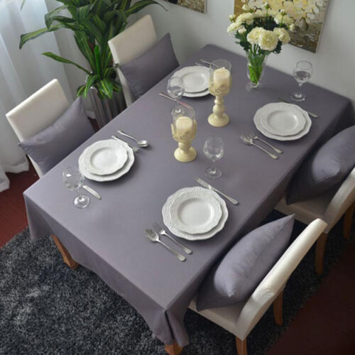 Plain Cotton Table Cloth Dining Kitchen Tablecloth Wedding Party Desk Cover Home - Picture 3 of 36