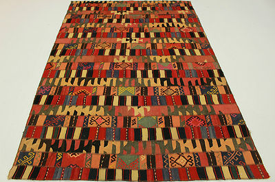 Vintage Patchwork Orientteppich Angebot Kelim Used Look Design 250x160 rot 2504