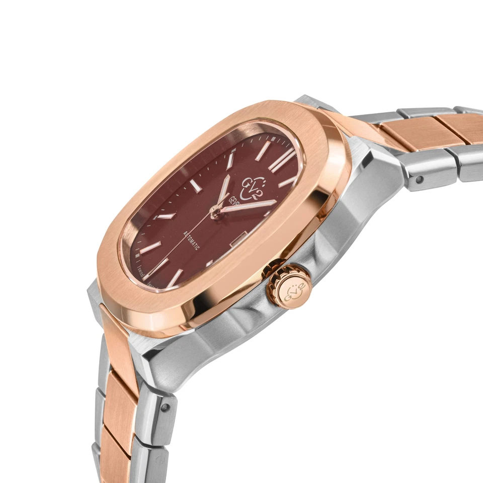 Potente Reloj Pulsera Hecho en Suiza Automático Dos Tonos | Esfera Granate 18116B Foto 2 de 3