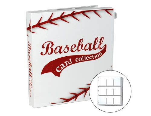 Baseball Trading Card Album, 10 Pages Included 