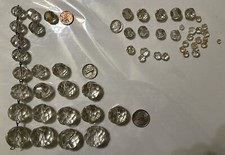 Lot of 53 Vintage Faceted Crystal Glass Round Beads in Various Sizes
