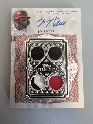 2021 TOPPS STERLING JO ADELL RC AUTO QUAD JERSEY PATCH ON CARD AUTO 1/5 ROOKIE