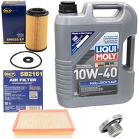 MotoröL Filter Set 10W40 5 L + ÖLablassschraube FüR Opel Astra G CC Zafira A