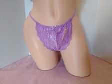 Panties Vintage NWT Delicates Lace Thong Panties String SZ 7 Purple Lace