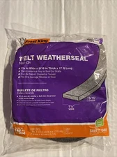 Frost King Felt Weather seal 1-1/4” Wide X 3/16” Thick X 17 Ft Long Grey S214/17