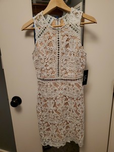 light blue lace bodycon dress