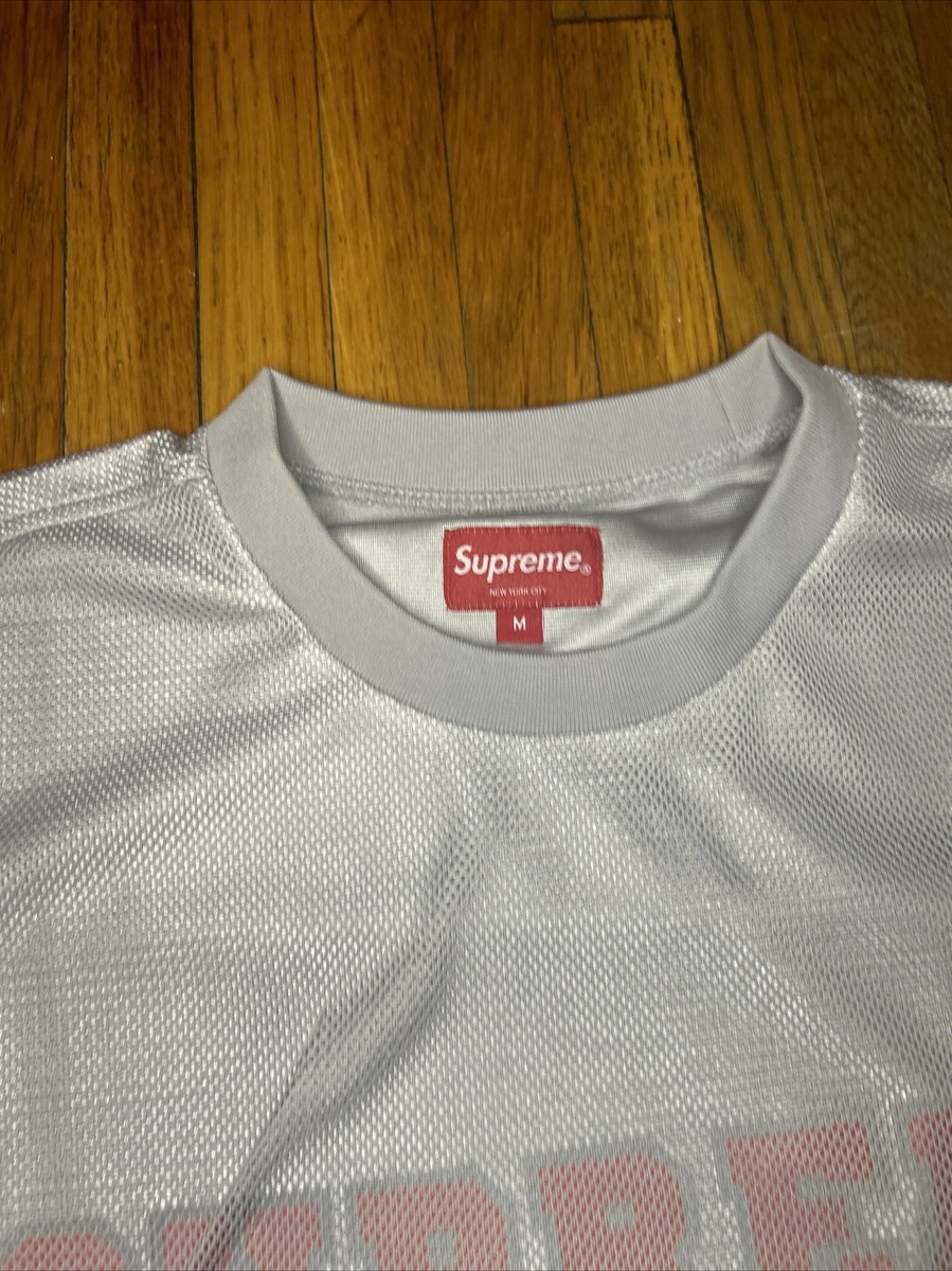 Gray Silver Supreme New York City Mesh T Shirt Men's Size M