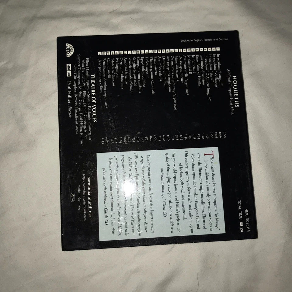 Hoquetus. Medieval European Vocal Music de Paul Hillier Theatre Of Voices Foto 2 de 2