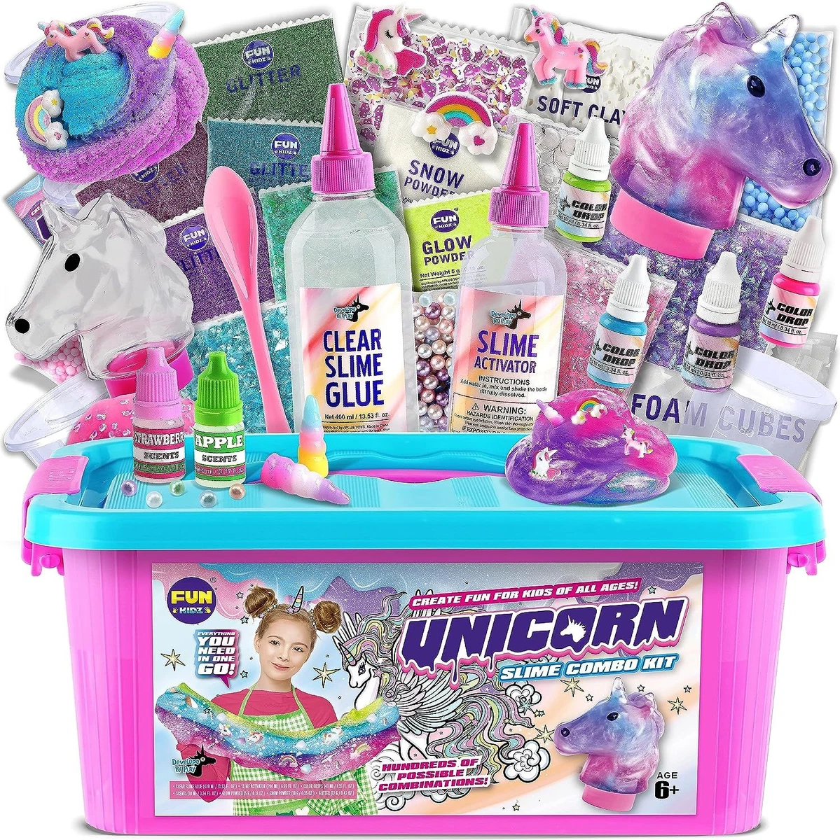 Fluffy Unicorn Slime Kit for Girls, FunKidz Cloud Gift Ages 6+