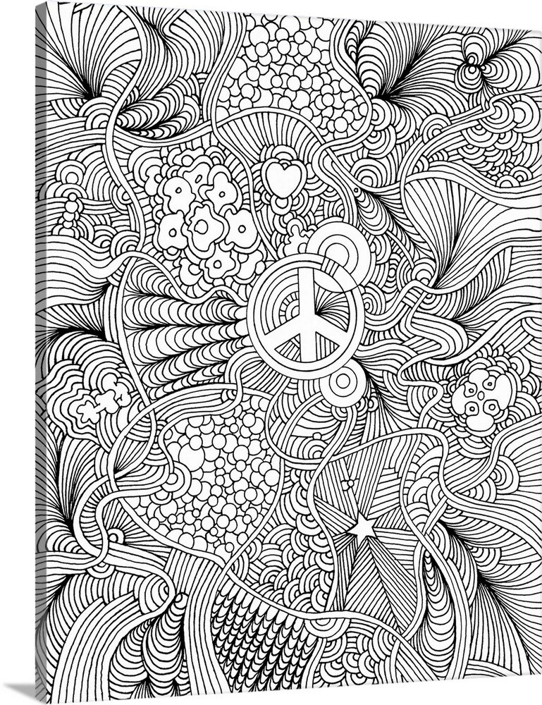 Psychedelic Peace Sign Coloring Pages