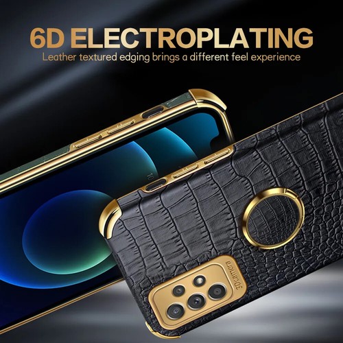 Crocodile Pattern Leather Phone Case Holder Ring For Samsung A72 A52 A70 A50 A22 - Zdjęcie 5 z 28
