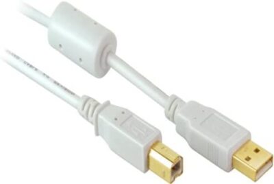 1m USB 2.0 Anschlußkabel USB Kabel A Stecker auf B Stecker vergoldet Ferritkern