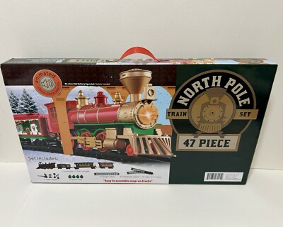 The North Pole Express 47 Piece Christmas Train Set Animated Choo