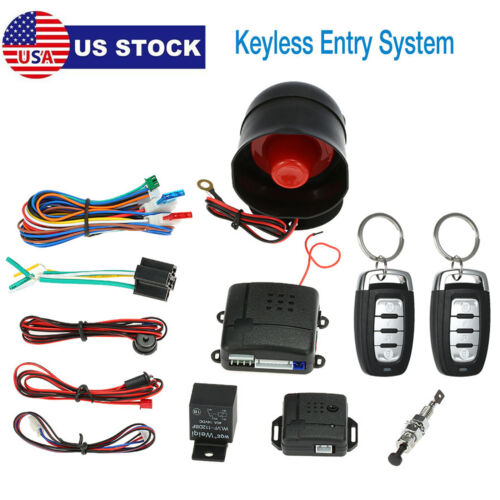 Car Alarm Security System Universal Car Keyless Entry System with 2Key Fobs W6E9 - Picture 1 of 12