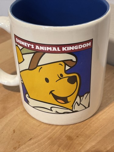 Disney Disney's Animal Kingdom Winnie The Pooh Coffee Mug Blue White Classic New - Picture 12 of 12