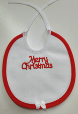Bavetta Bavaglino Neonato da ricamare punto croce - Primo Natale Merry Christmas