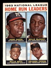 1964 Topps Baseball #9 N.L. Home Run Leaders Aaron Mays Cepeda McCovey EX *e2
