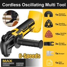 Cordless Oscillating Tool for DEWALT 20V Battery, Brushless, 6 Speeds Multi Tool