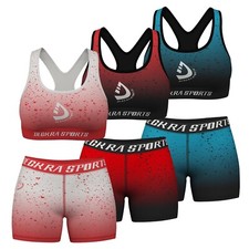 New Ladies Sports Bra  Women Shorts Gym wear Running Yoga Tights Set Deckra
