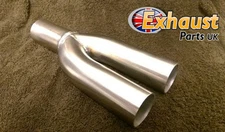 Exhaust Y Pipe 2 into 1 Divider 51mm 2" Section Stainless Steel Bike Collector