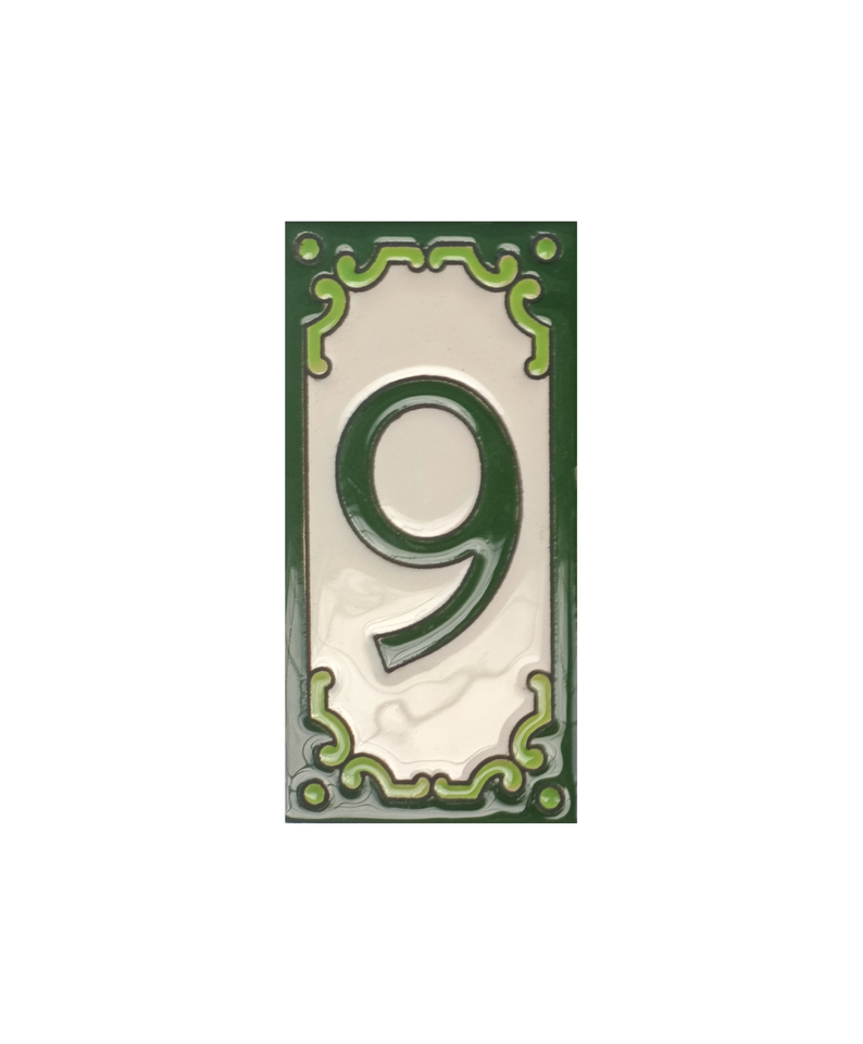 Handbemalte Jacho Green Number Tiles Option Für Filigrane