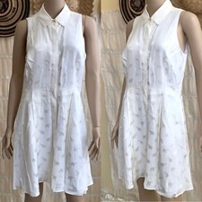 Last call! Rachel Rachel Roy Ivory White Monochrome Elephant Pattern Shirt Dress