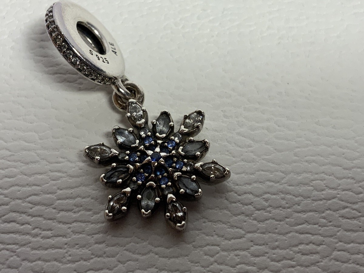 Pandora Blue Crystal Snowflake Dangle Charm