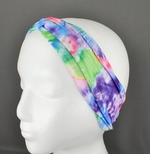 Tie Dye turban twist knot fabric stretch headband turband hair head band wide